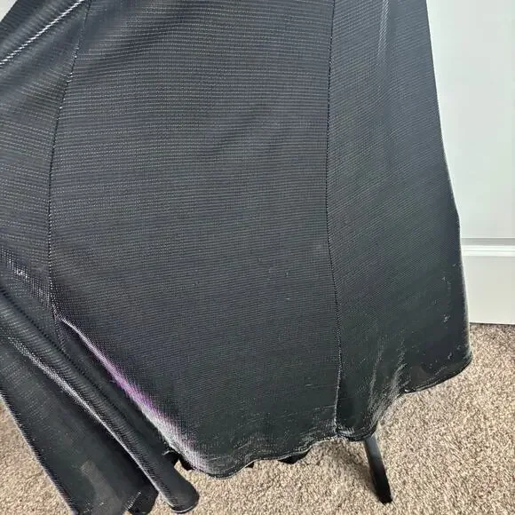 VTG Night Way Collections Metallic Black Ball Gown Dress 4 Spaghetti Strap - Picture 4 of 16